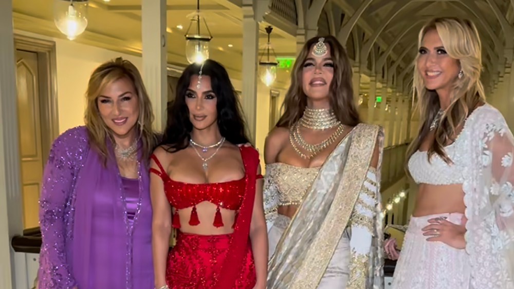 Kim Kardashian at Anant Ambani and Radhika Merchant's wedding in Mumbai.
