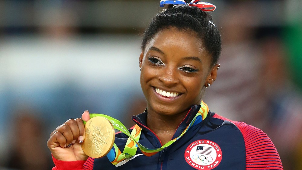 Simone Biles at the  Rio 2016 Olympic Games.