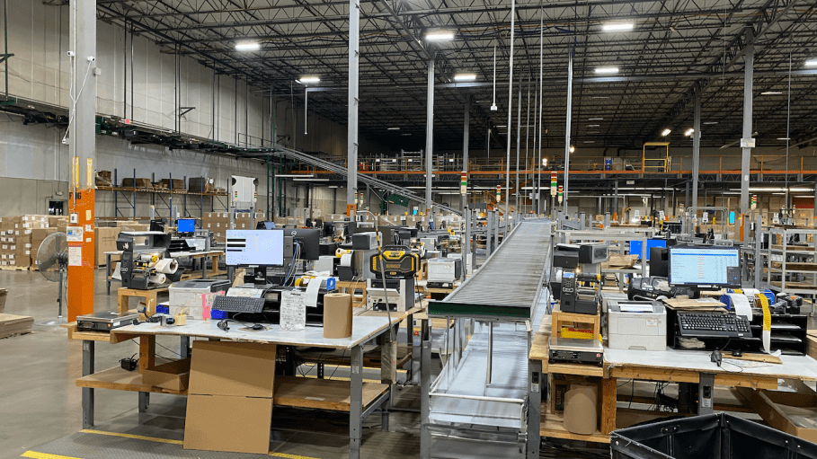 The inside of the 640,000-square-foot capacity facility in Hebron, Ky., now Stord's 11th facility in North America.