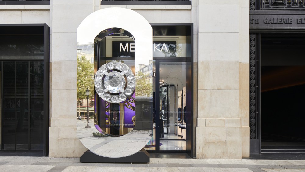The new Messika store is at 52 Avenue des Champs-Élysées, a block also home to the Galeries Lafayette Champs-Élysées department store.