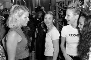 Amanda de Cadenet, Sofia Coppola, Zoe Cassavetes and Lisa Ann attend Sophia Coppola’s “Milk Fed” clothing line launch party at Bloomingdale's in New York on Dec. 8, 1994.