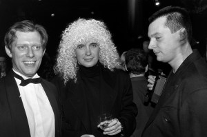 Jean Paul Gaultier and guests attend a Jean Paul Gaultier look-alike competition at the Palladium on Feb. 19, 1987.