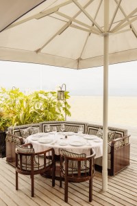 An outdoor table at Ciro's restaurant in Deauville.