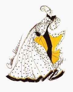 "The original Carolina Herrera fragrance packing. Yellow with black-and-white polka dots. Shown here, an illustration from 1988 by John Pazzoski."—- Wes Gordon