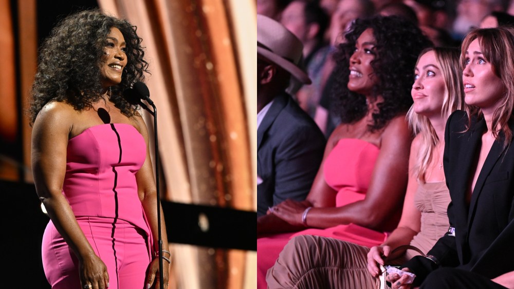 Angela Bassett in a strapless pink matching set at the Disney Legends awards ceremony at D23 on Aug. 11 in Anaheim, Calif.