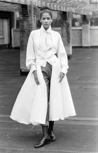 Model Veronica Webb in Gordon Henderson spring 1989 ready-to-wear.