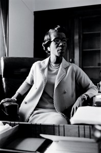 Newly elected and first Black Congresswoman Shirley Chisholm at her Washington D.C. offices.