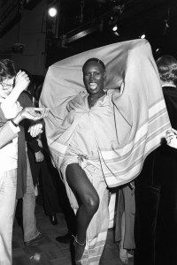 Grace Jones attends the opening night of Studio 54 in New York on April 28, 1977.