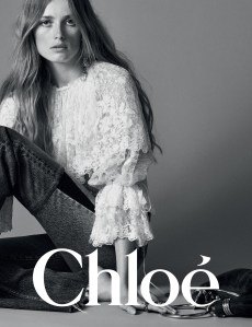 Rianne Van Rompaey in Chloé's winter campaign.
