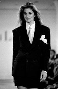 Cindy Crawford on the runway at the Ralph Lauren Spring 1992 Ready-to-Wear show.
