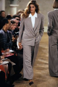 Cindy Crawford on the runway at the Ralph Lauren Spring 1989 show.