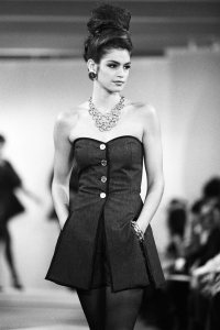 Cindy Crawford on the runway at the  Karan Fall 1992 Ready-to-Wear show.