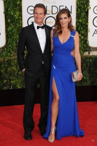 Rande Gerber and Cindy Crawford attend the 2015 Golden Globe Awards at the Beverly Hilton.