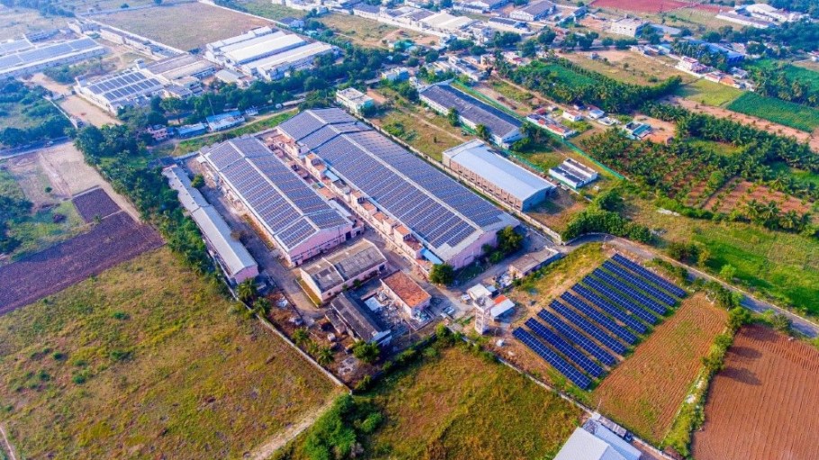 The solar power plant in Coimbatore, Tamil Nadu, India.