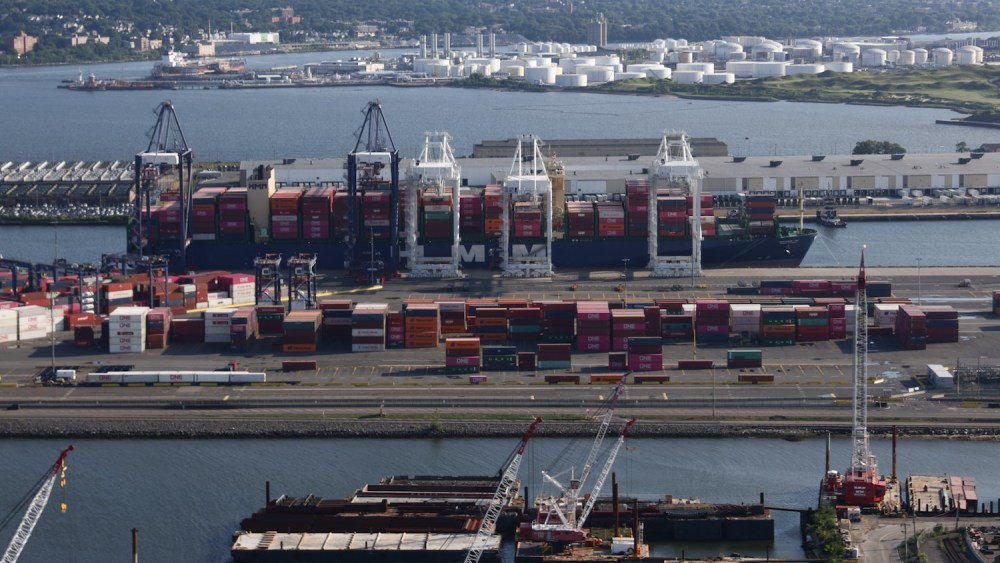 An aerial view of Port Jersey Marine Terminal in Jersey City, United States on July 13, 2024.