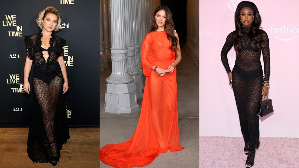 Florence Pugh, Eiza Gonzalez, Coco Jones, sheer