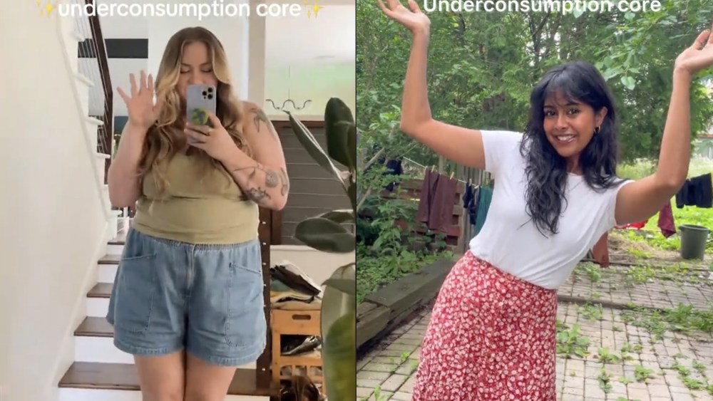 TikTok underconsumption sustainability videos.