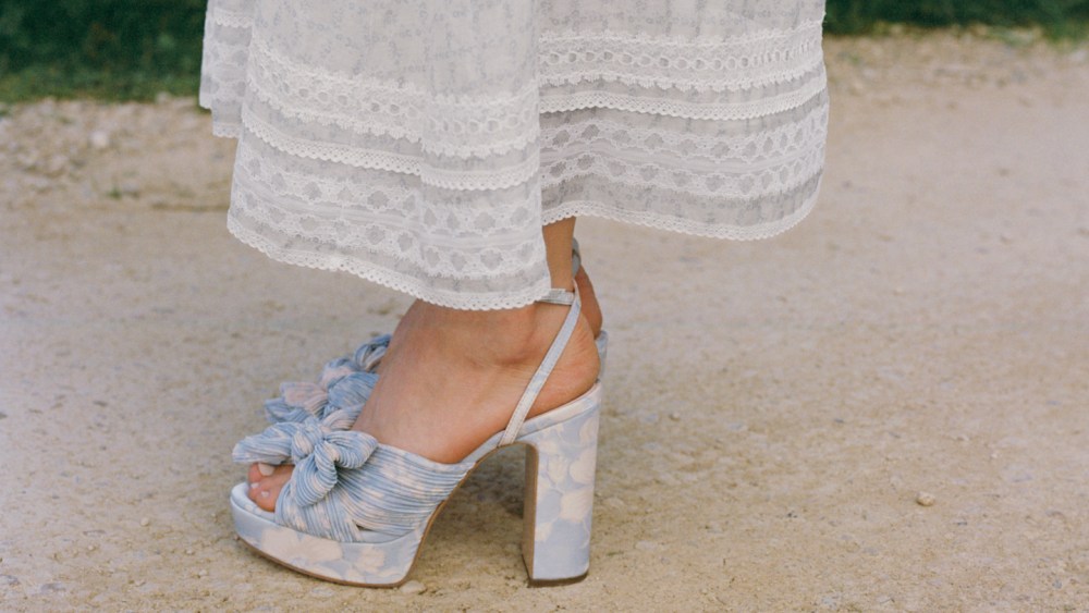 Loeffler Randall's Natalia Blue Floral Bow Heel