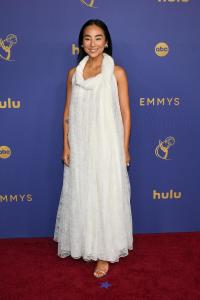 Greta Lee at the 76th Primetime Emmy Awards held at Peacock Theater on September 15, 2024 in Los Angeles, California.