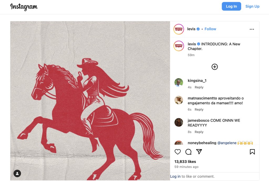Levi's Beyonce Post on Instagram