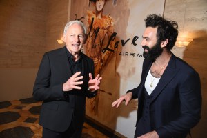 Victor Garber and Morgan Spector at the Bloomingdales x Air Mail Event during New York Ready to Wear Fashion Week on September 5, 2024 in New York, New York.