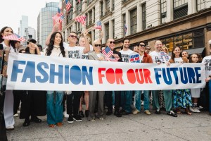 The scene at the CFDA Fashion For Our Future march.