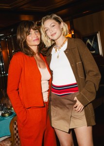 Helena Christensen and Gigi Hadid at the Gigi Hadid & Caviar Kaspia Dinner held at Caviar Kaspia during New York Fashion Week on September 5, 2024 in New York, New York.