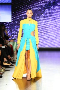 A model walks the runway for Marina Lamphier during the 17th annual Supima Design Competition at The Prince George Ballroom on September 05, 2024 in New York City.