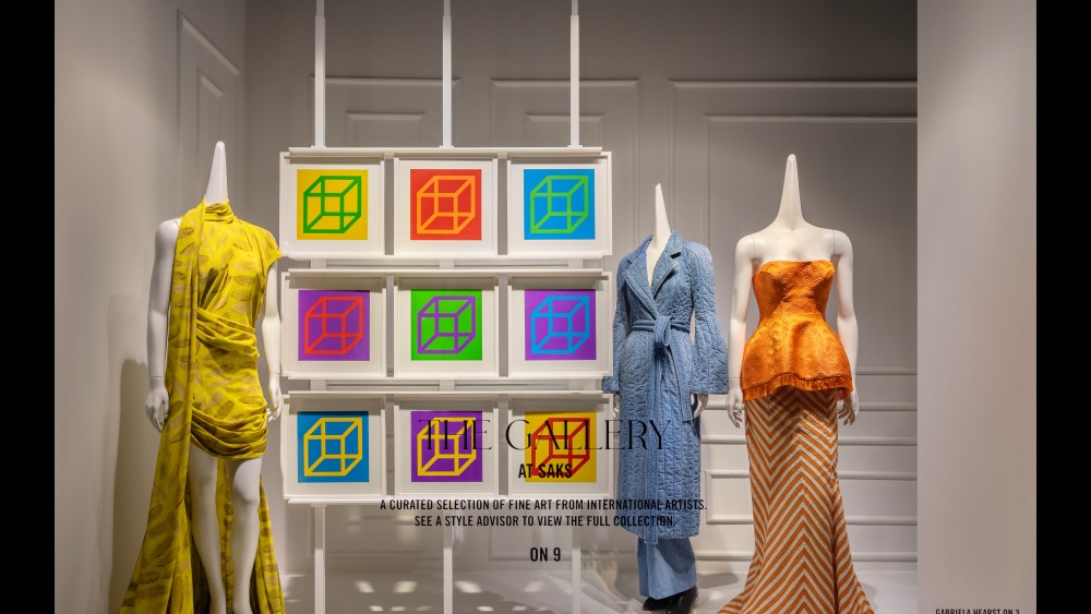 Saks fine art in flagship windoww