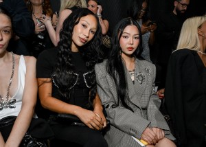 Eva Gutowski and Bella Poarch at Area Spring 2025 Ready-to-Wear Show