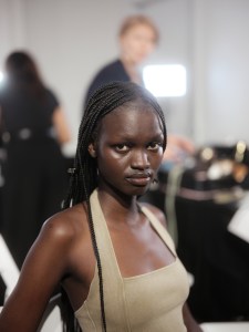 Backstage at Sandy Liang spring 2025 ready-to-wear show at New York Fashion Week.