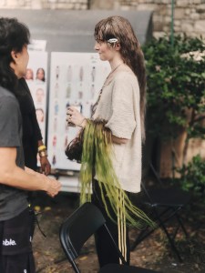 Backstage at the Collina Strada Spring 2025 ready-to-wear show at New York Fashion Week.