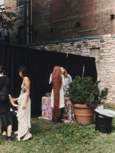 Backstage at the Collina Strada Spring 2025 ready-to-wear show at New York Fashion Week.