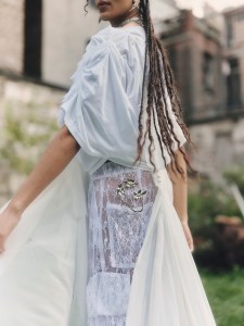 Backstage at the Collina Strada Spring 2025 ready-to-wear show at New York Fashion Week.
