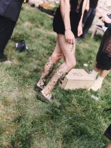 Backstage at the Collina Strada Spring 2025 ready-to-wear show at New York Fashion Week.