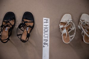 Backstage at the Off-White spring 2025 ready-to-wear show at New York Fashion Week.