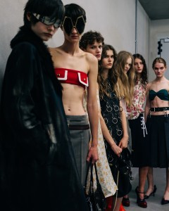 Backstage at Prada Spring 2025 Ready-to-Wear CollectionA