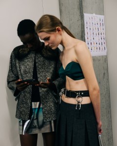 Backstage at Prada Spring 2025 Ready-to-Wear CollectionA