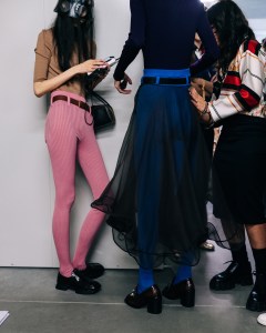 Backstage at Prada Spring 2025 Ready-to-Wear CollectionA