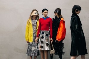 Backstage at Prada Spring 2025 Ready-to-Wear CollectionA