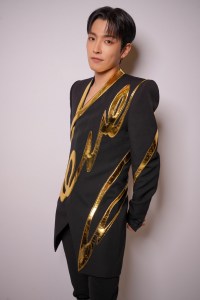 Kim Hongjoong at the Balmain Spring 2025 ready-to-Wear show