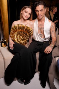 Dove Cameron and Damiano David at the Balmain Spring 2025 ready-to-Wear show