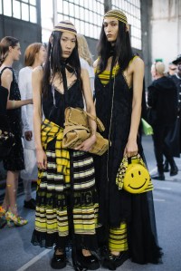 Backstage at Moschino Spring 2025 Ready-To-Wear Collection at Milan Fashion Week