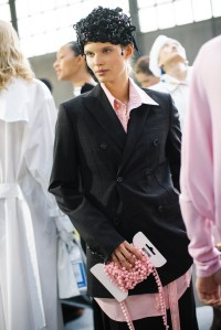 Backstage at Moschino Spring 2025 Ready-To-Wear Collection at Milan Fashion Week