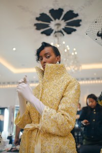Backstage at Richard Quinn Spring 2025 Ready-To-Wear Collection at London Fashion Week