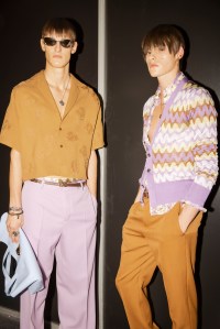 Backstage at Versace Spring 2025 Ready-To-Wear Collection at Milan Fashion Week