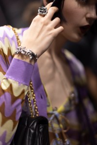 Backstage at Versace Spring 2025 Ready-To-Wear Collection at Milan Fashion Week