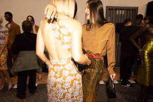 Backstage at Versace Spring 2025 Ready-To-Wear Collection at Milan Fashion Week