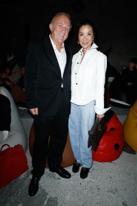 Francois-Henri Pinault and Michelle Yeoh at Bottega Veneta Spring 2025 Ready-to-Wear Show at Milan Fashion Week