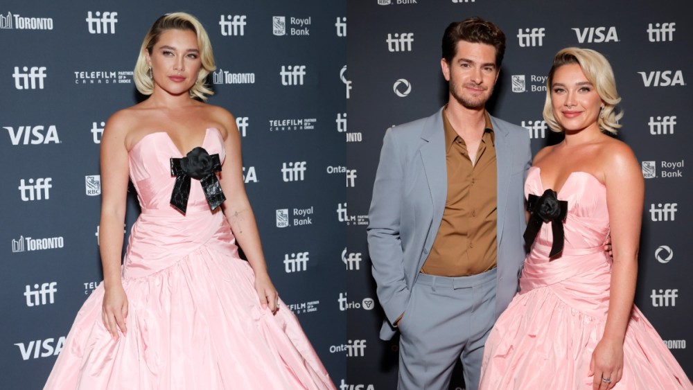 Andrew Garfield and Florence Pugh attend the premiere of "We Live in Time" during the 2024 Toronto International Film Festival.